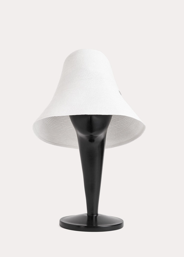 Woven paper straw hat white - 5