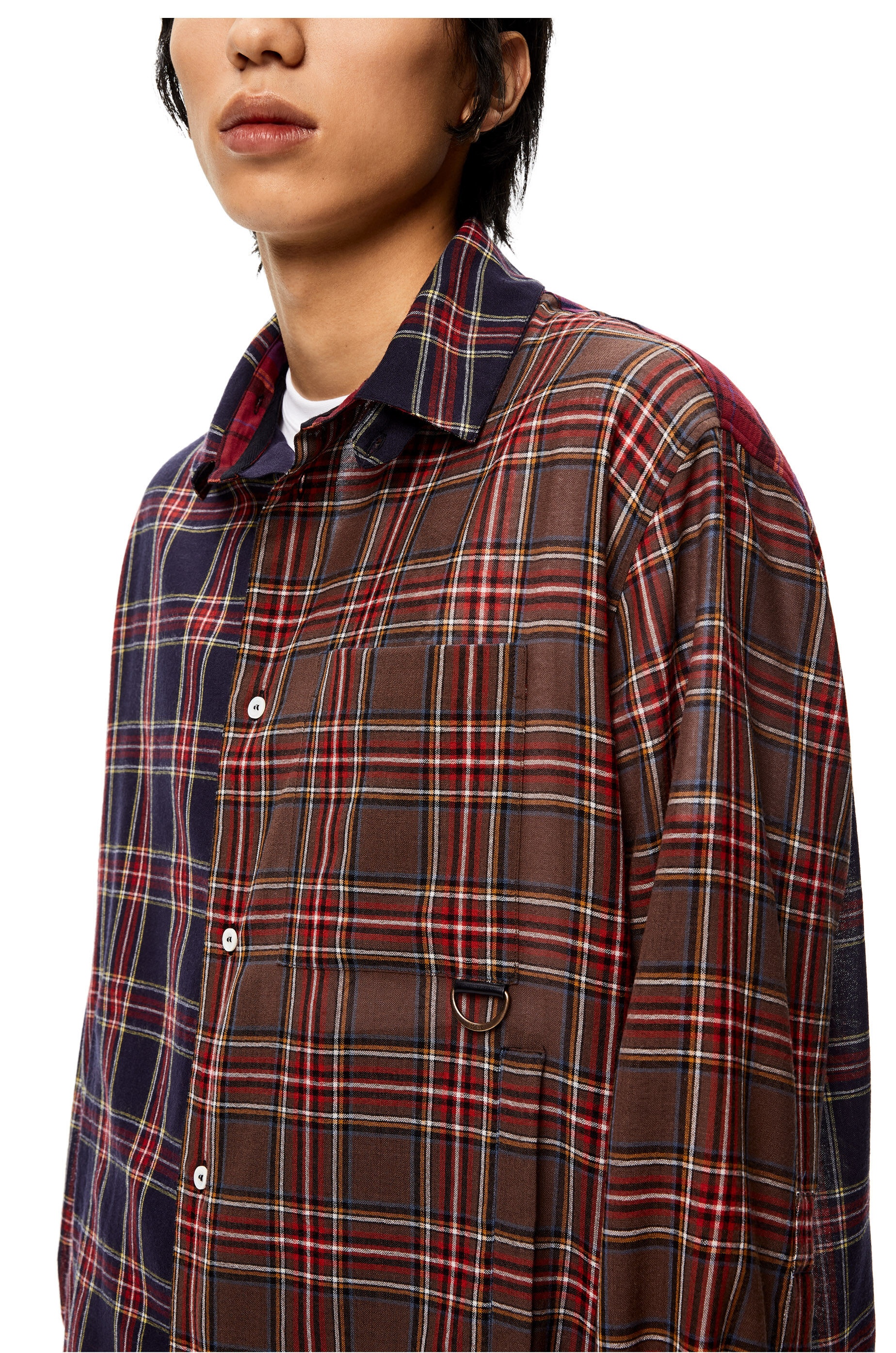 Hooded check overshirt in wool - 5