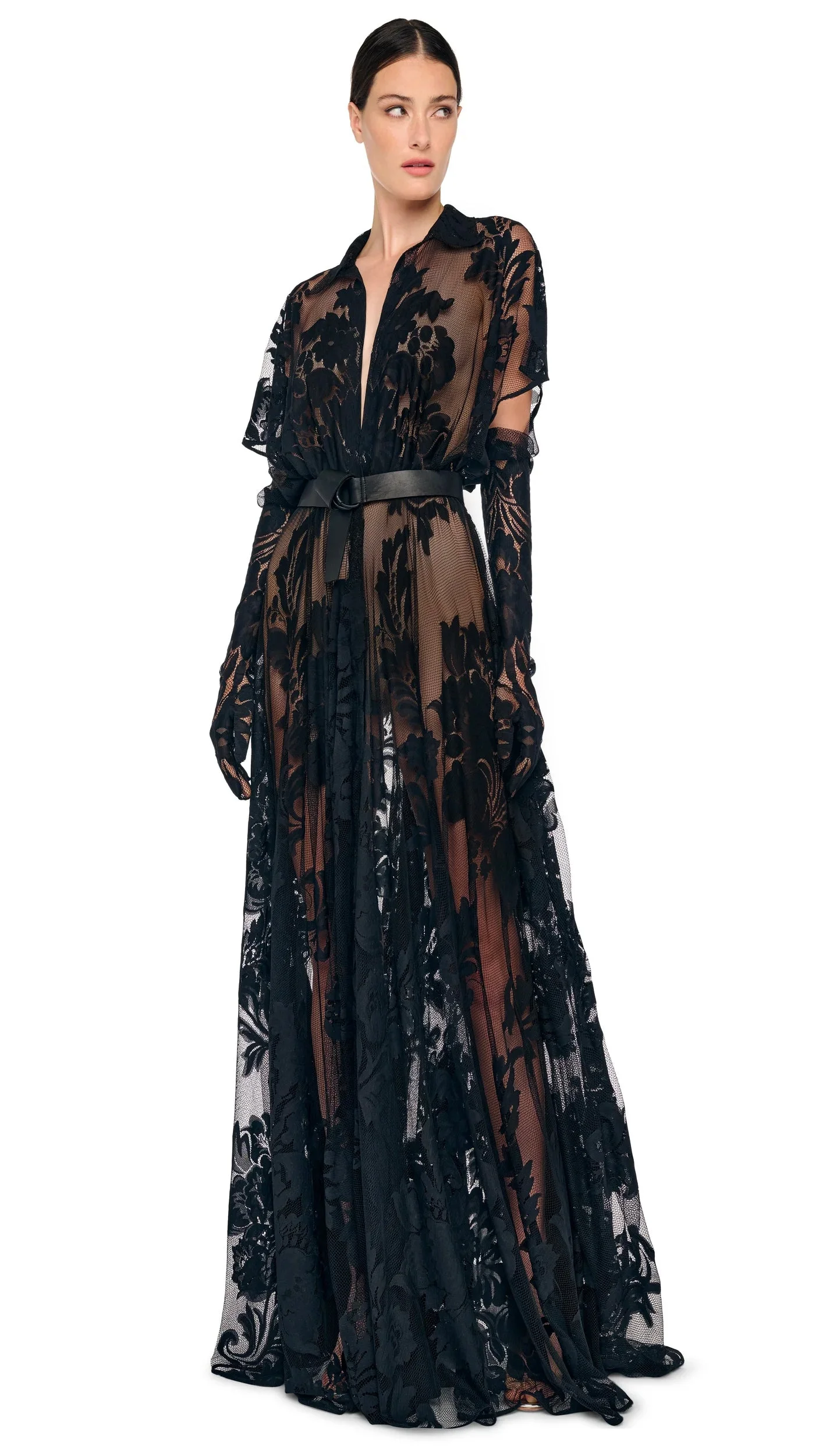 SUPER OS BF NK SHIRT FLARED GOWN - 1