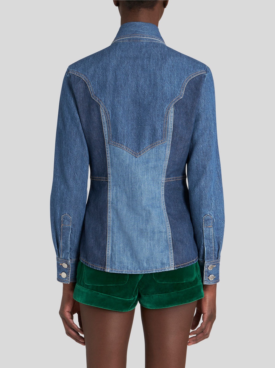 DENIM SHIRT WITH EMBROIDERY - 4