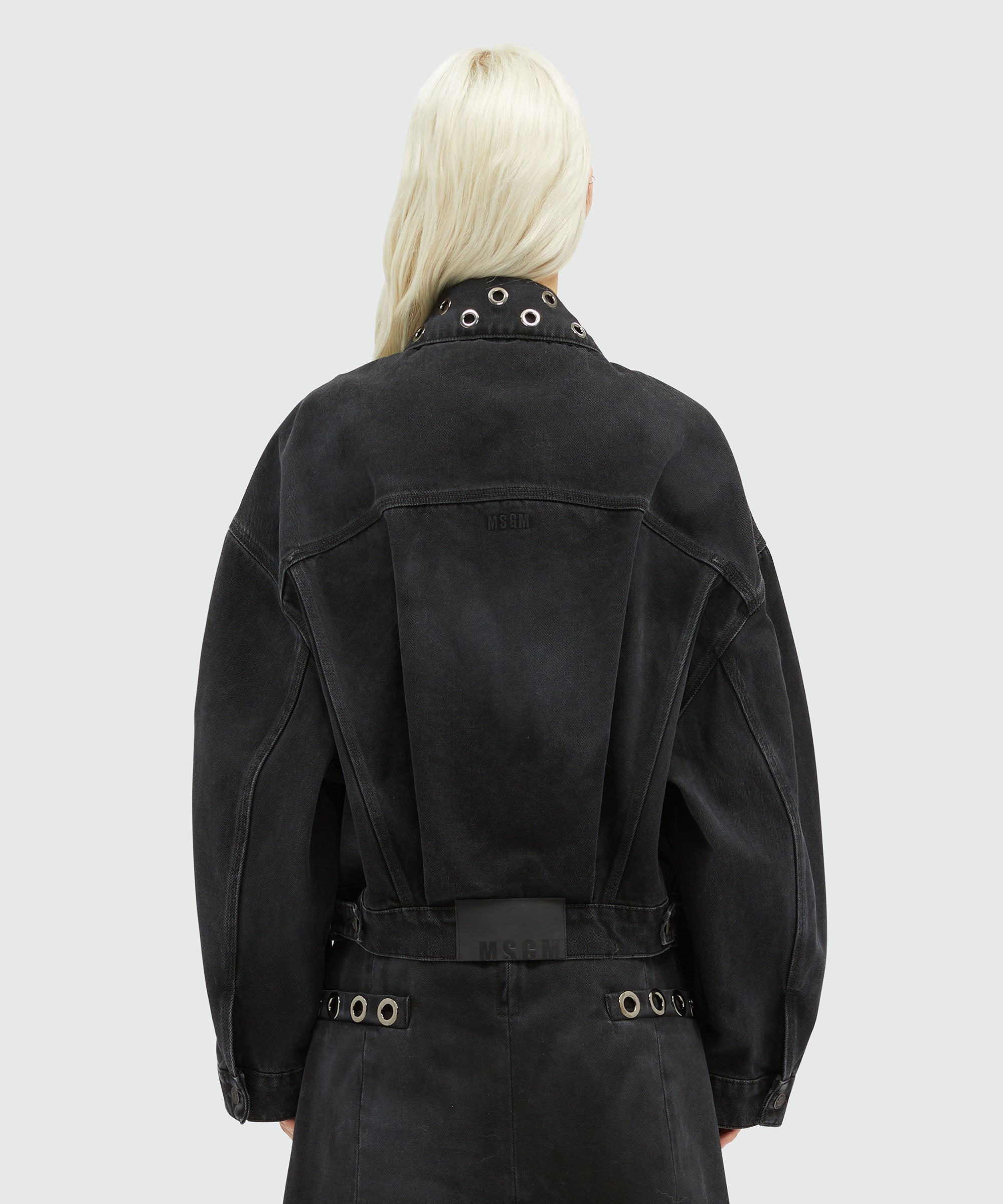 Pre-washed effect denim jacket with studs - 3