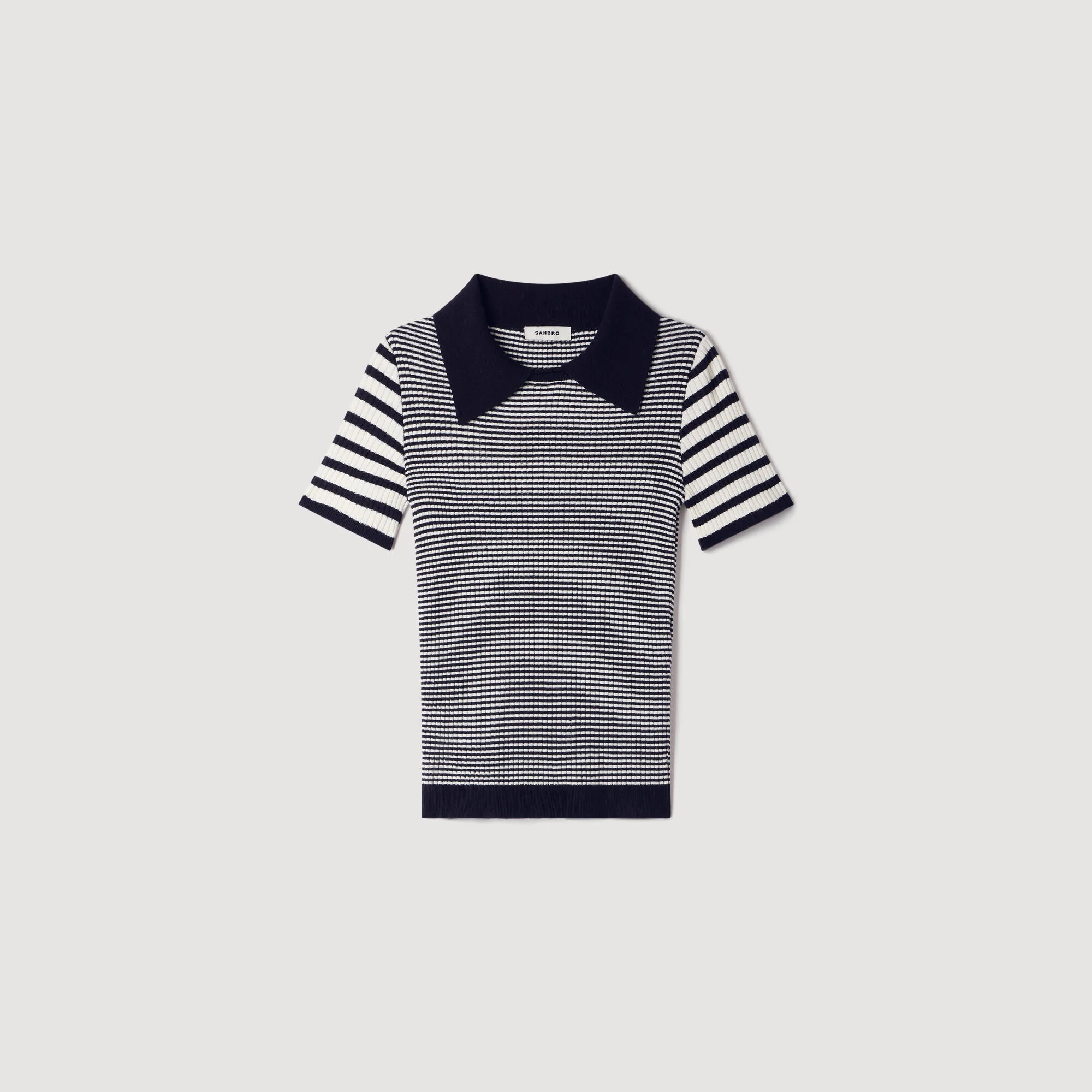STRIPED POLO-STYLE SWEATER - 1