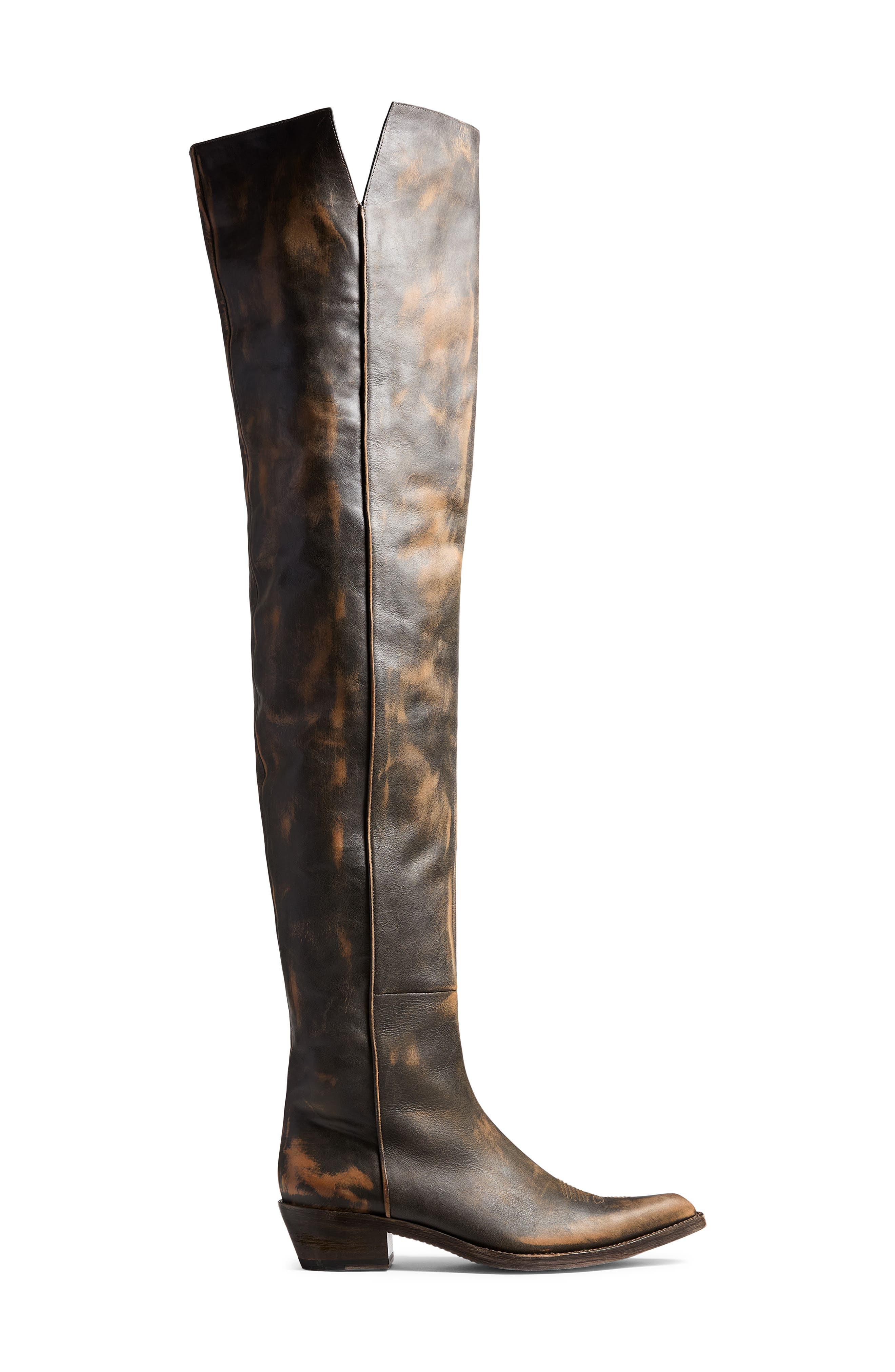 Khaite Clive Over the Knee Western Boot in Vintage Black at Nordstrom - 4