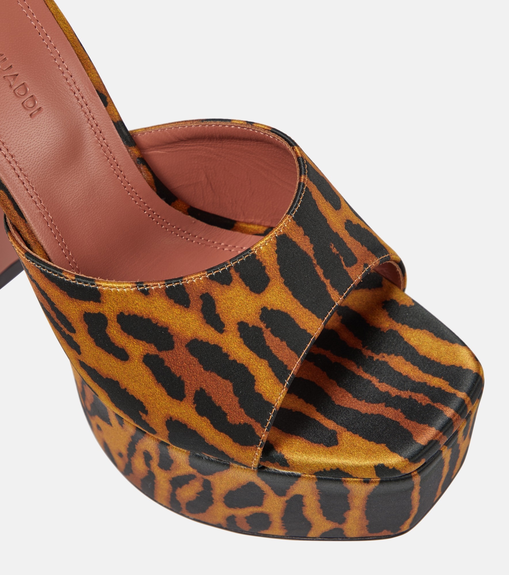 Dalida leopard-print satin platform mules - 6