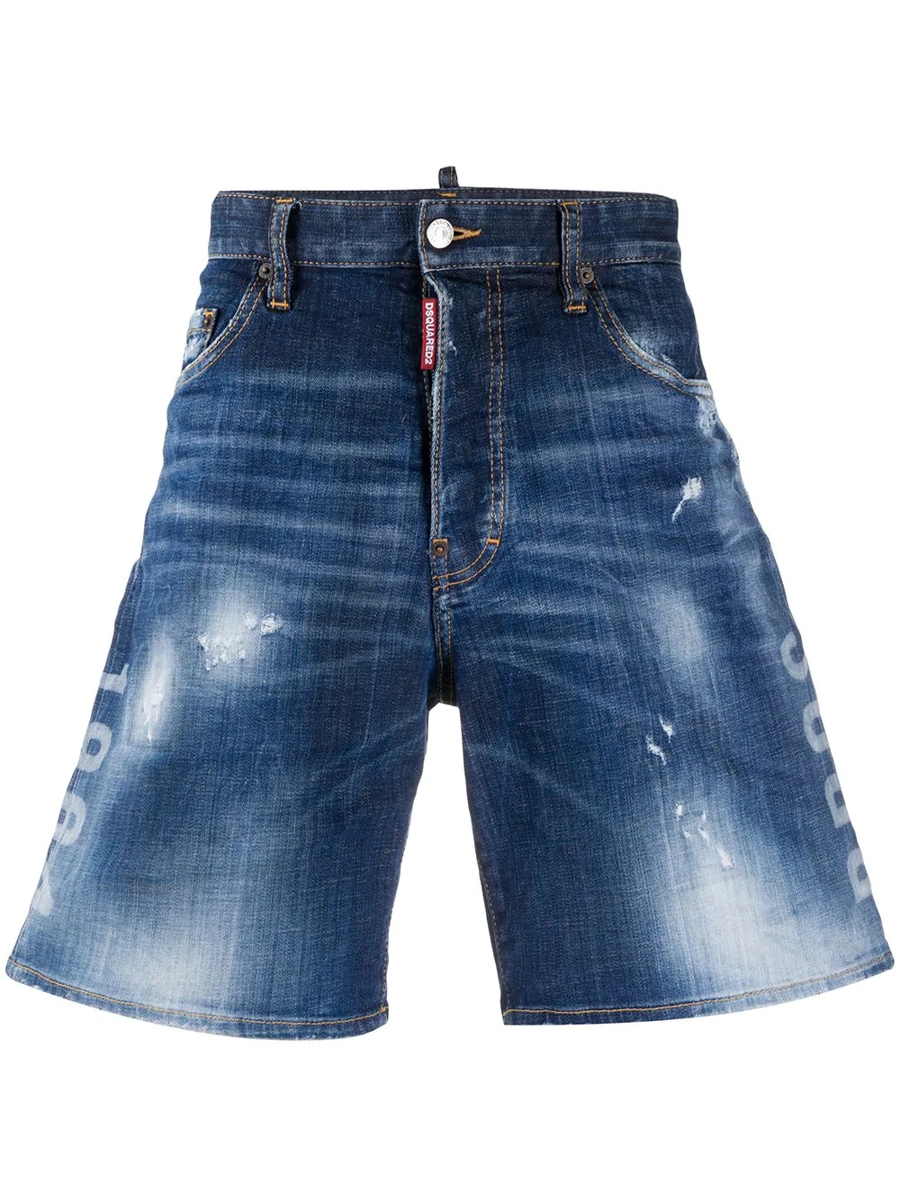 acid-wash denim shorts - 1