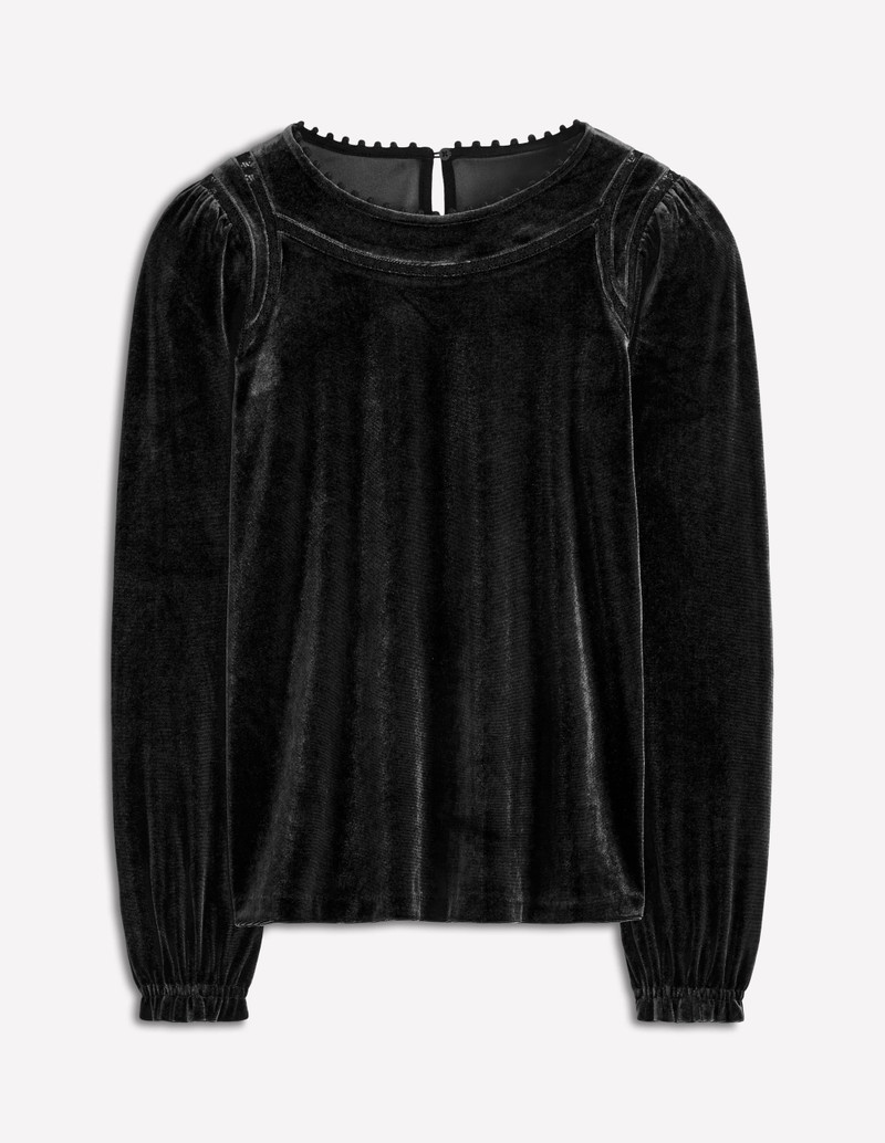 Mila Velvet Top-Black 1
