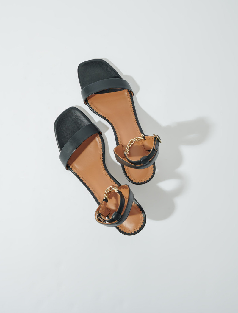 Leather sandals with heels 3