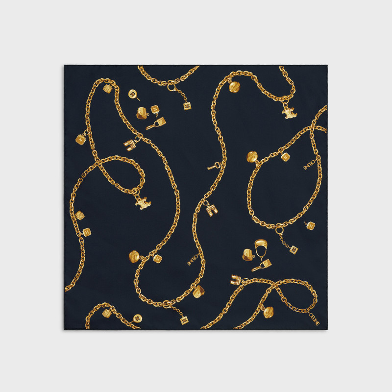 SQUARE IN CHAIN TASSELS SILK TWILL 1