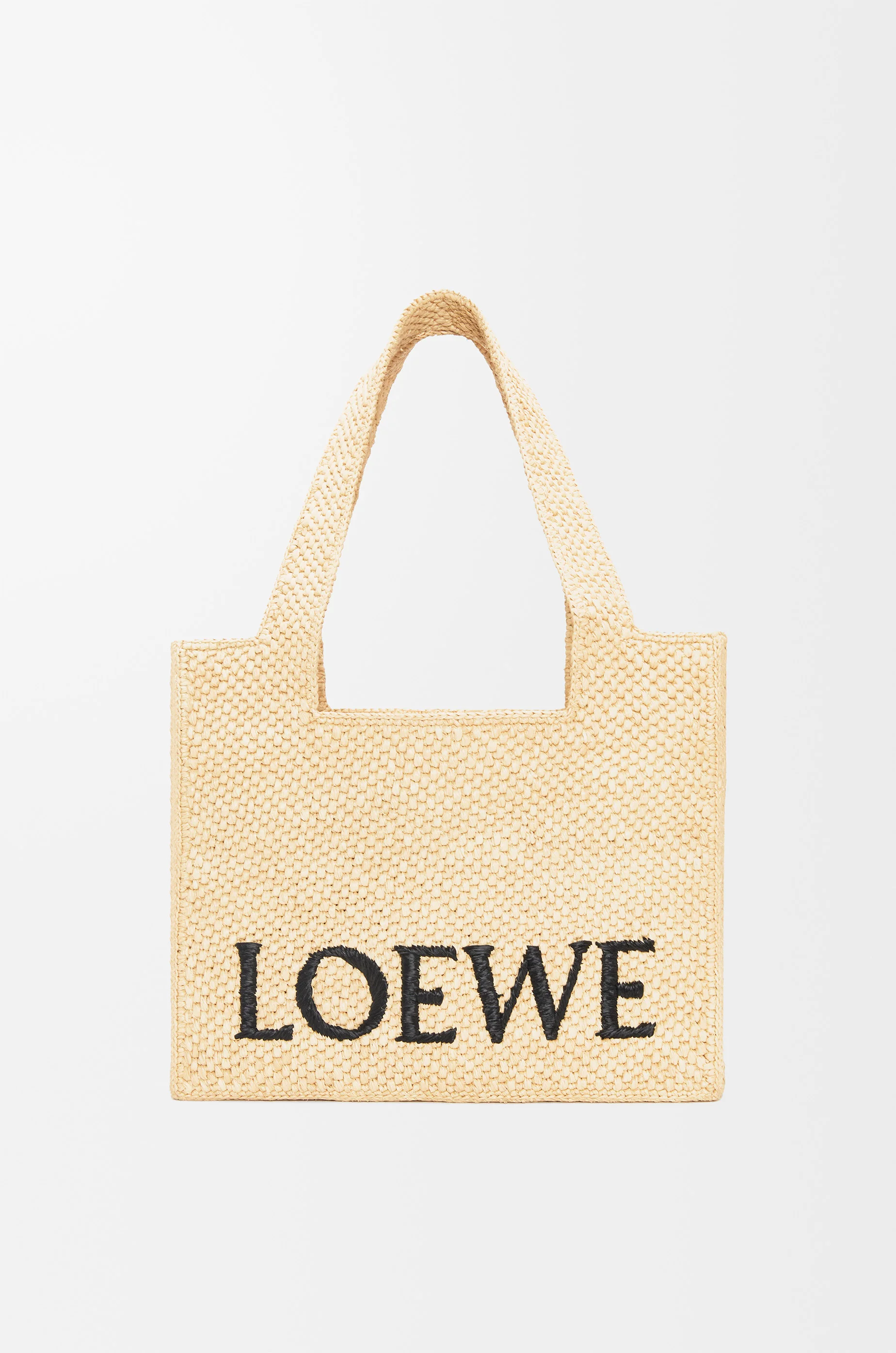Medium LOEWE Font Tote in raffia - 1