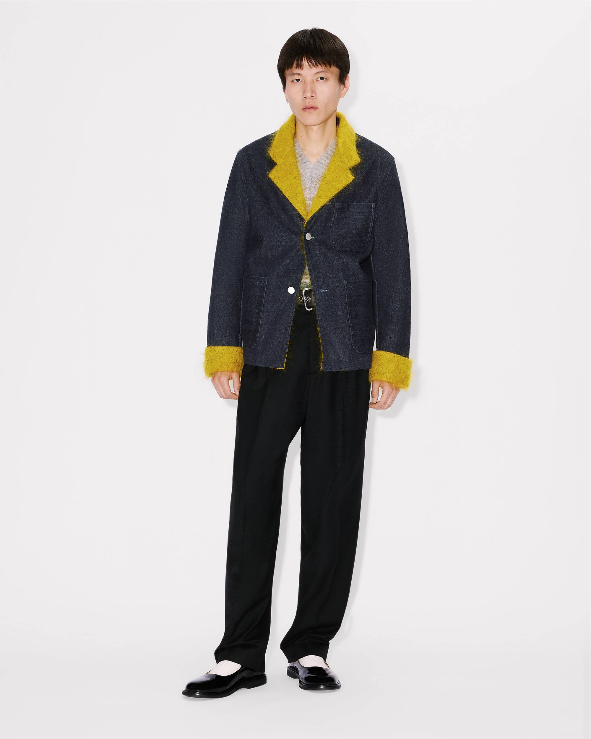 Fur tailored jacket in Japanese denim - 3