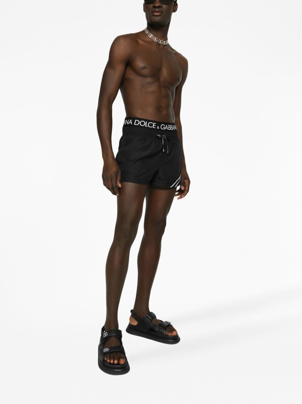 logo-band swim shorts - 3