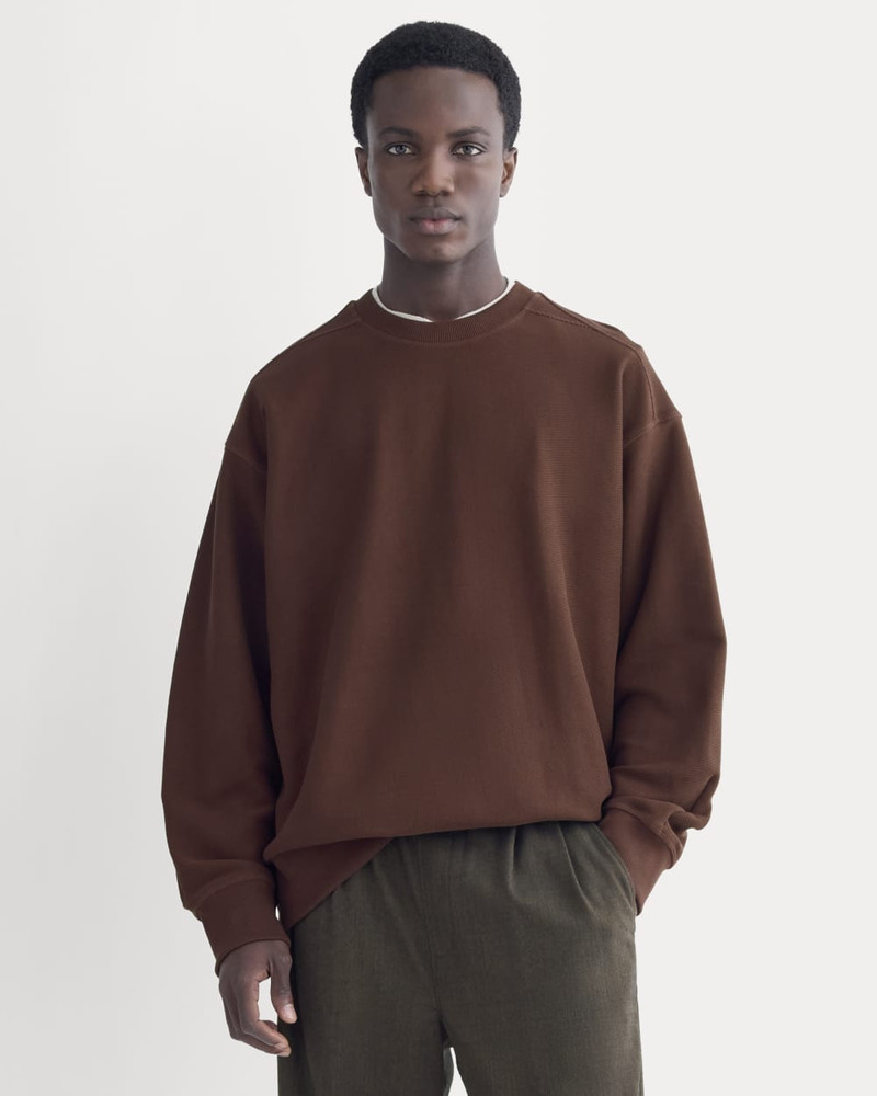 EVERLANE TWILL TERRY JACQUARD CREW SWEATSHIRT outlook