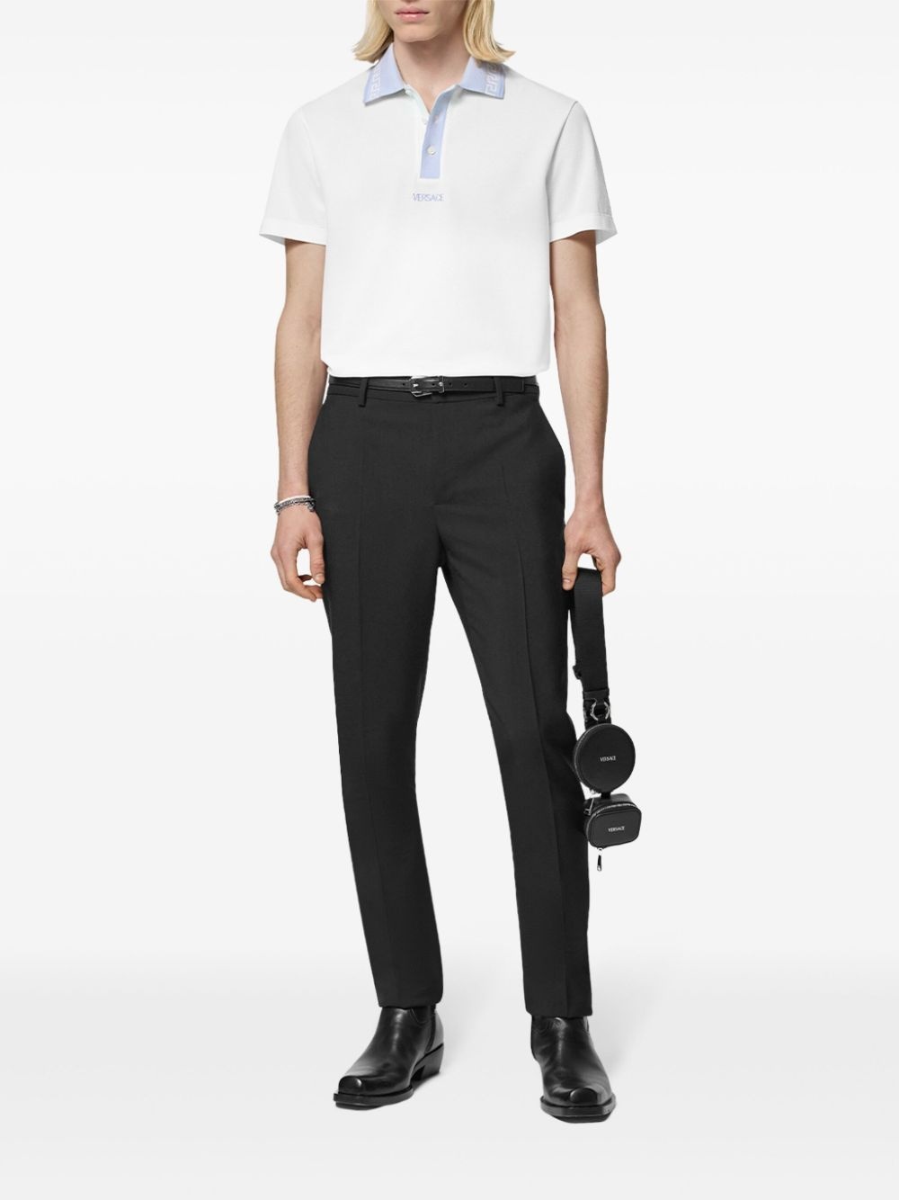 Greca-collar polo shirt - 2