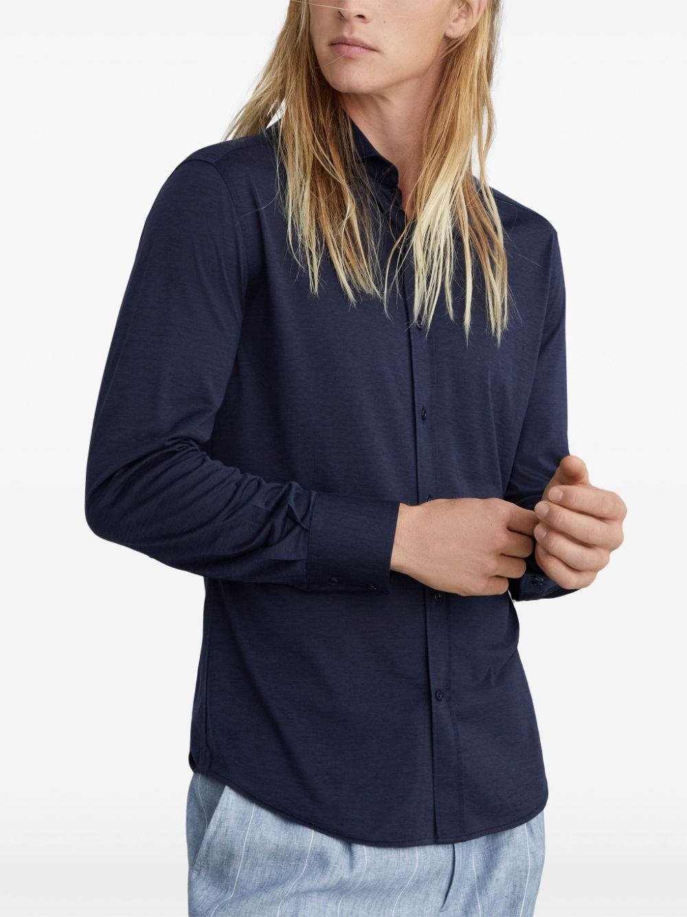 silk-cotton jersey shirt - 3