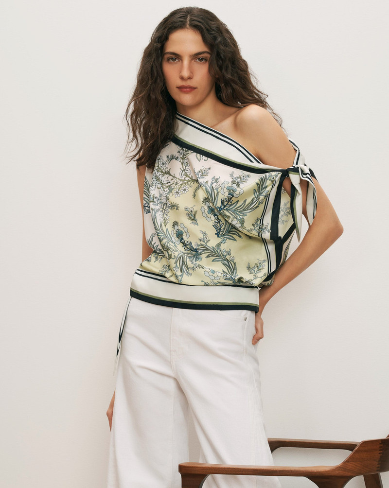 VERONICA BEARD TARI ONE-SHOULDER BLOUSE outlook