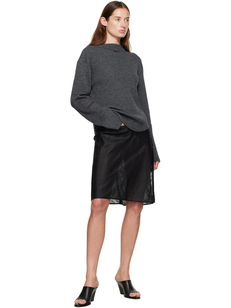 courrèges Gray Boatneck Ribbed Wool Sweater outlook