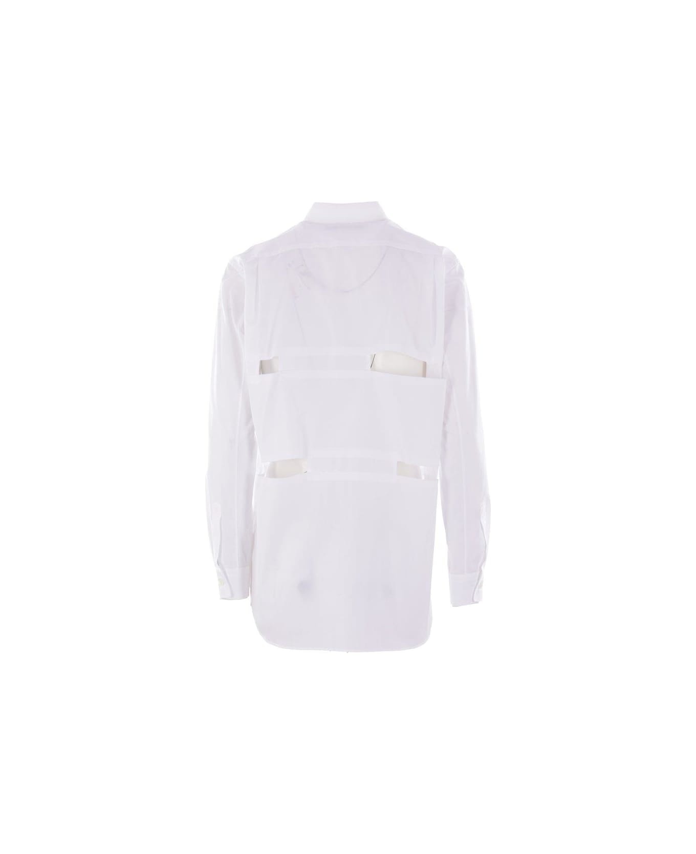 Cut-out Curved Hem Shirt - 2