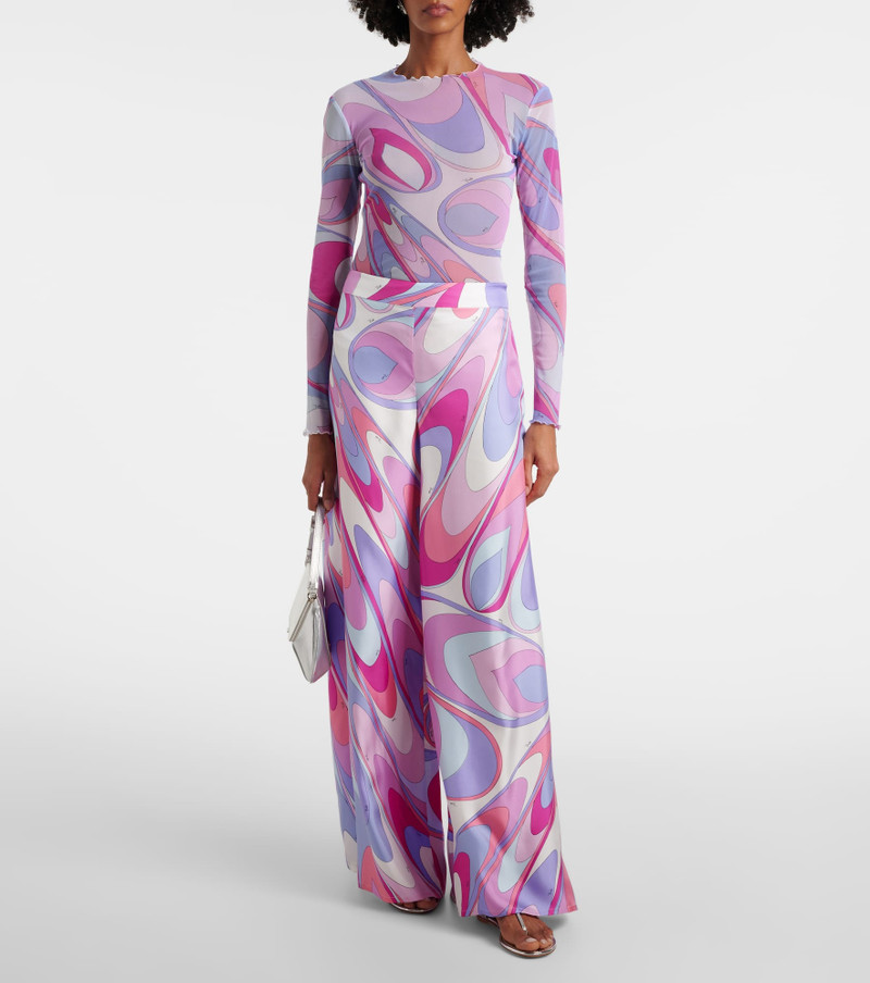 PUCCI Iride silk twill wide-leg pants outlook