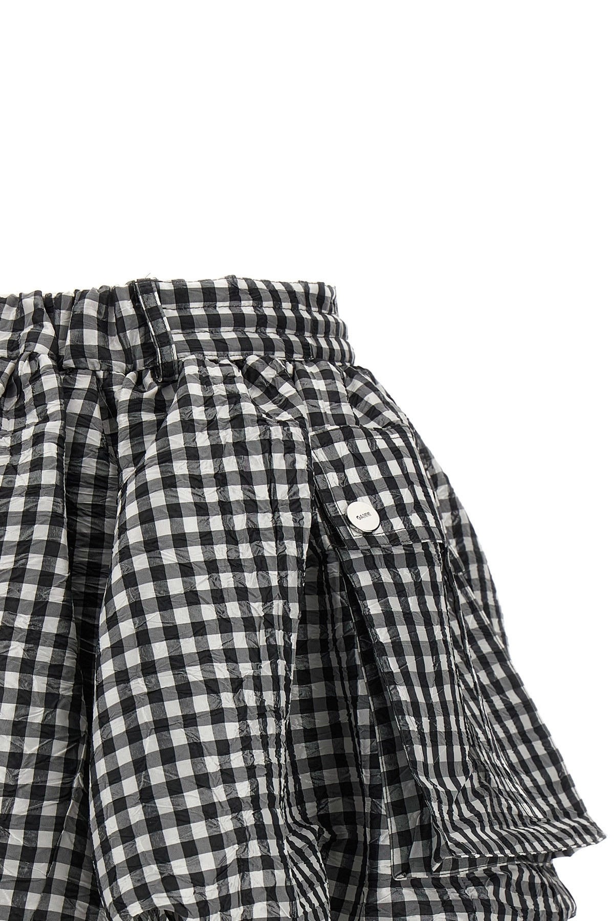 'Crinkled Check Mini Bubble' skirt - 5