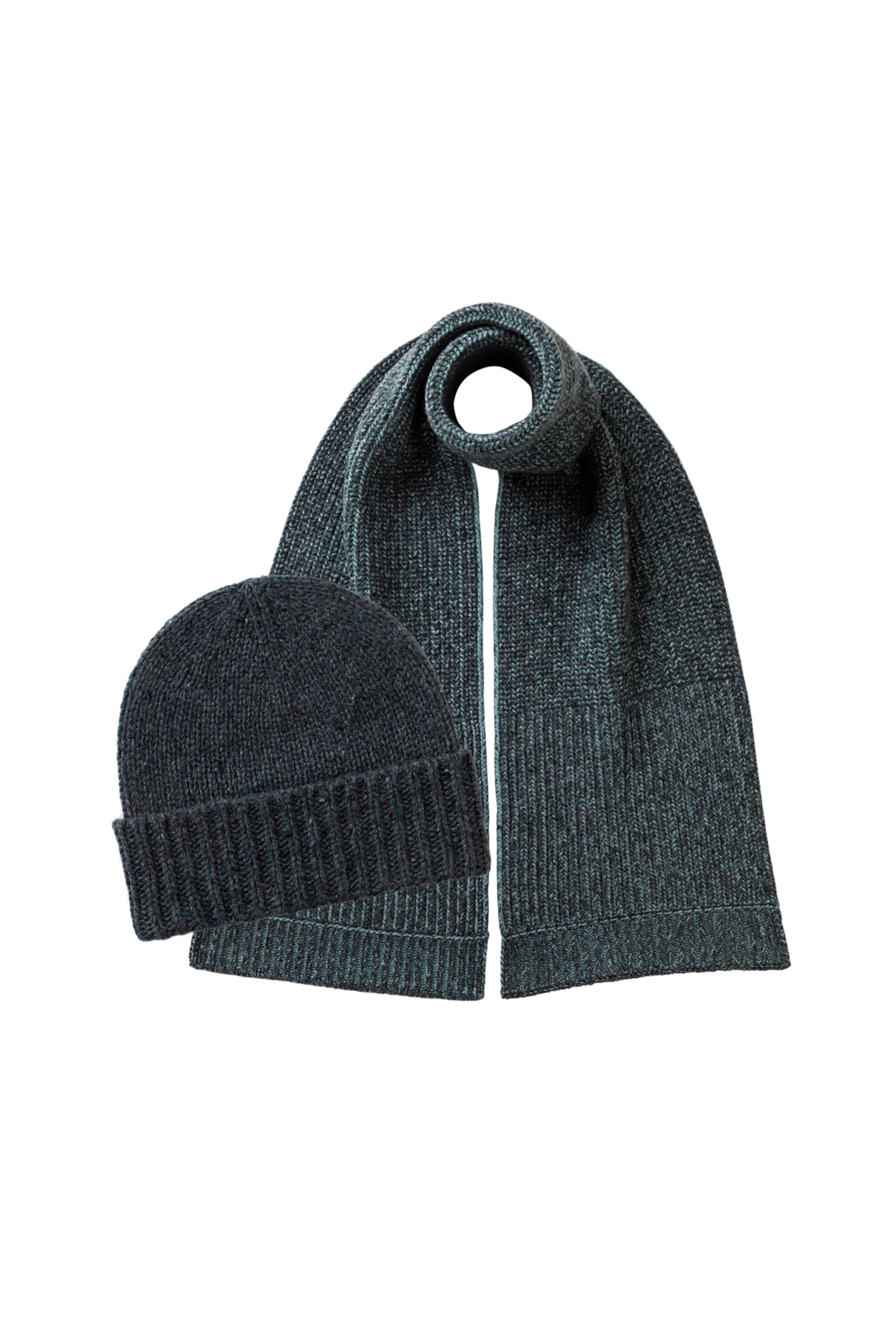 Donegal Cashmere Grey Hat & Scarf Gift Set - 1