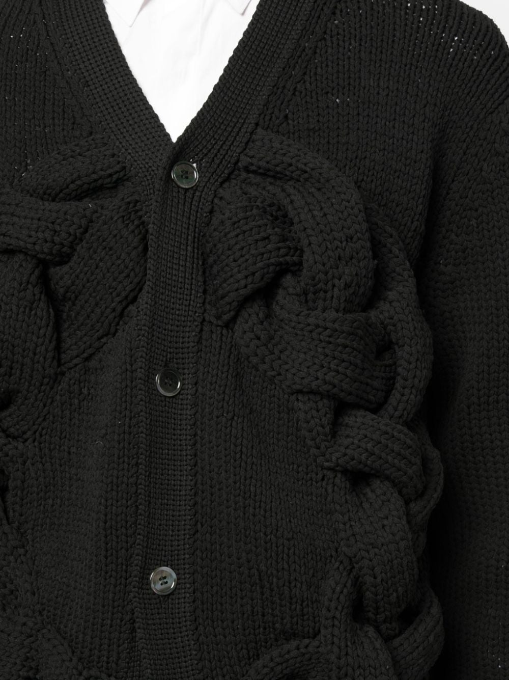 braided-band V-neck cardigan - 5