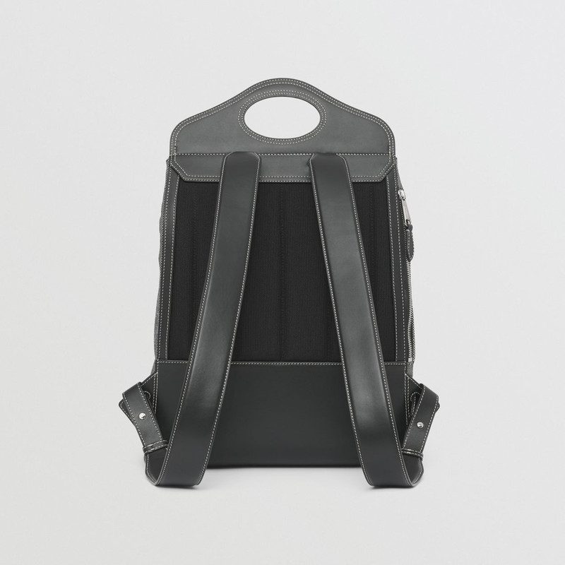 Horseferry Print Canvas and Leather Pocket Backpack 9