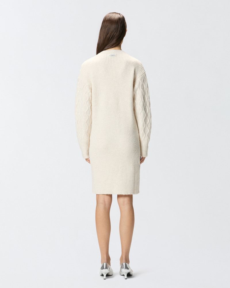 KNIT MINI DRESS WITH CABLE STITCH AND JEWEL BUTTONS 5