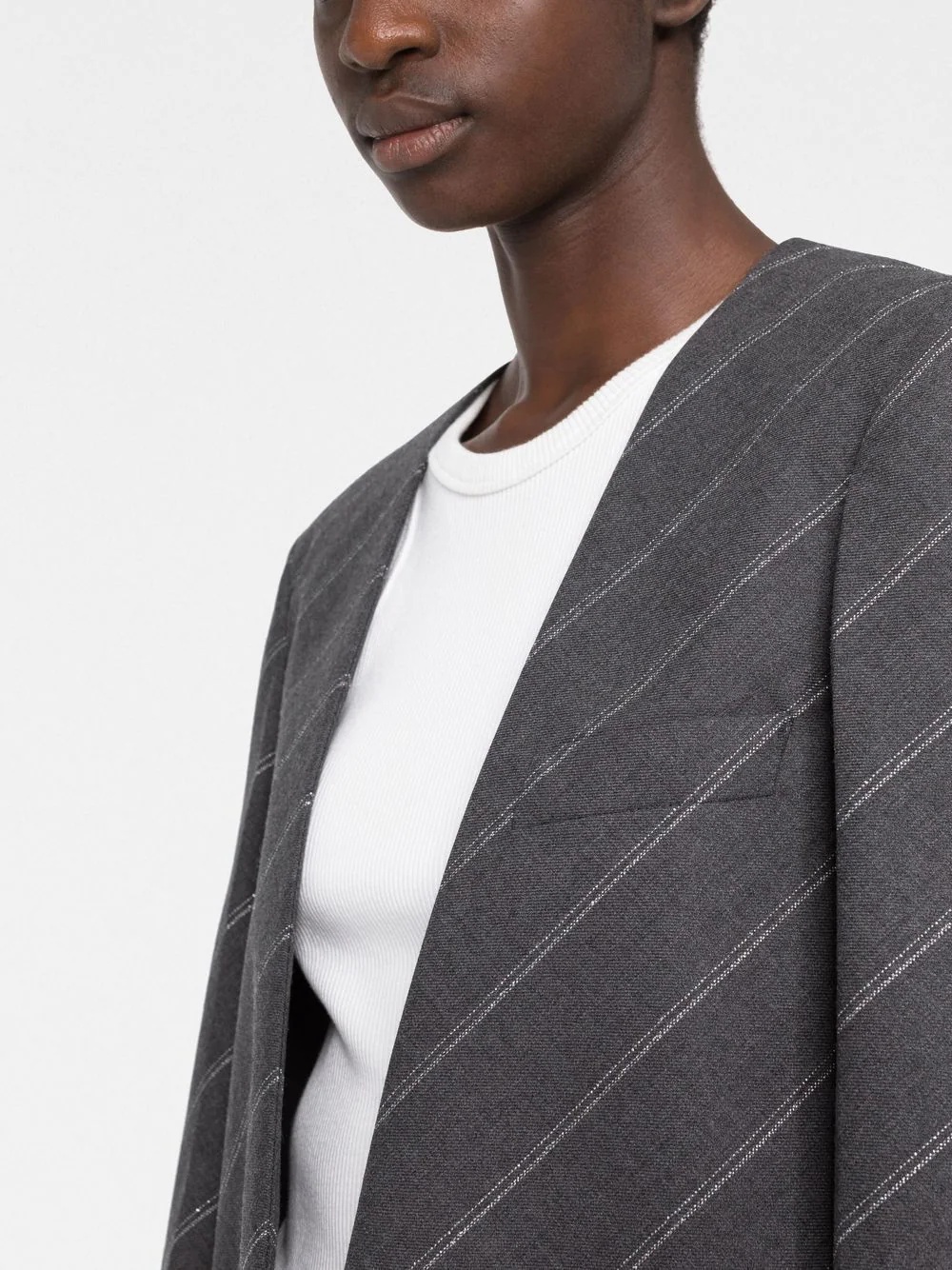 logo-print blazer - 5