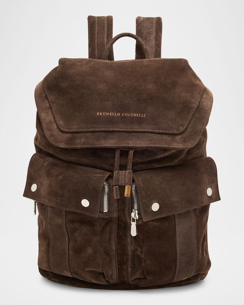 Men's Suede Zaino Leisure Backpack 1