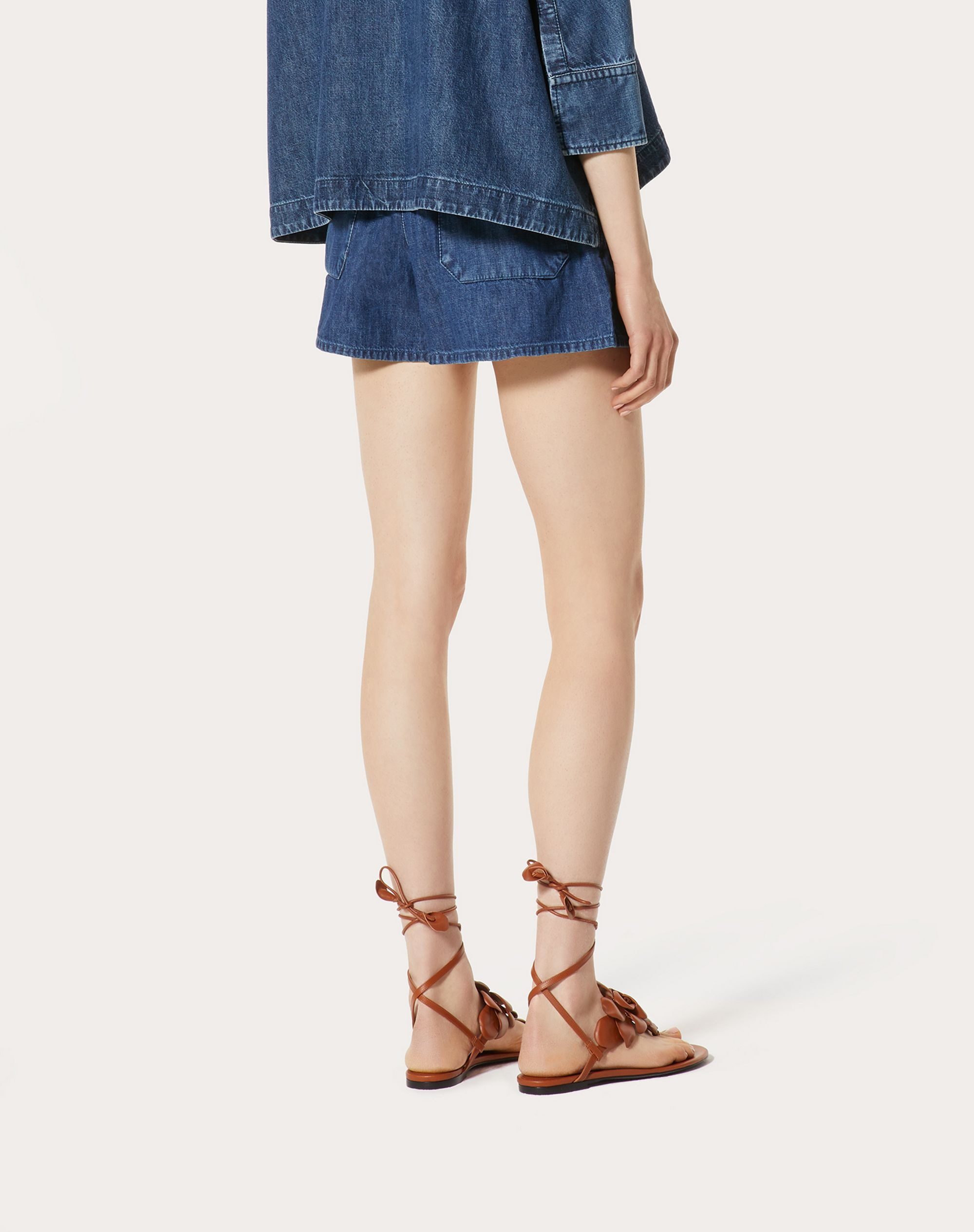 CHAMBRAY DENIM SHORTS - 4