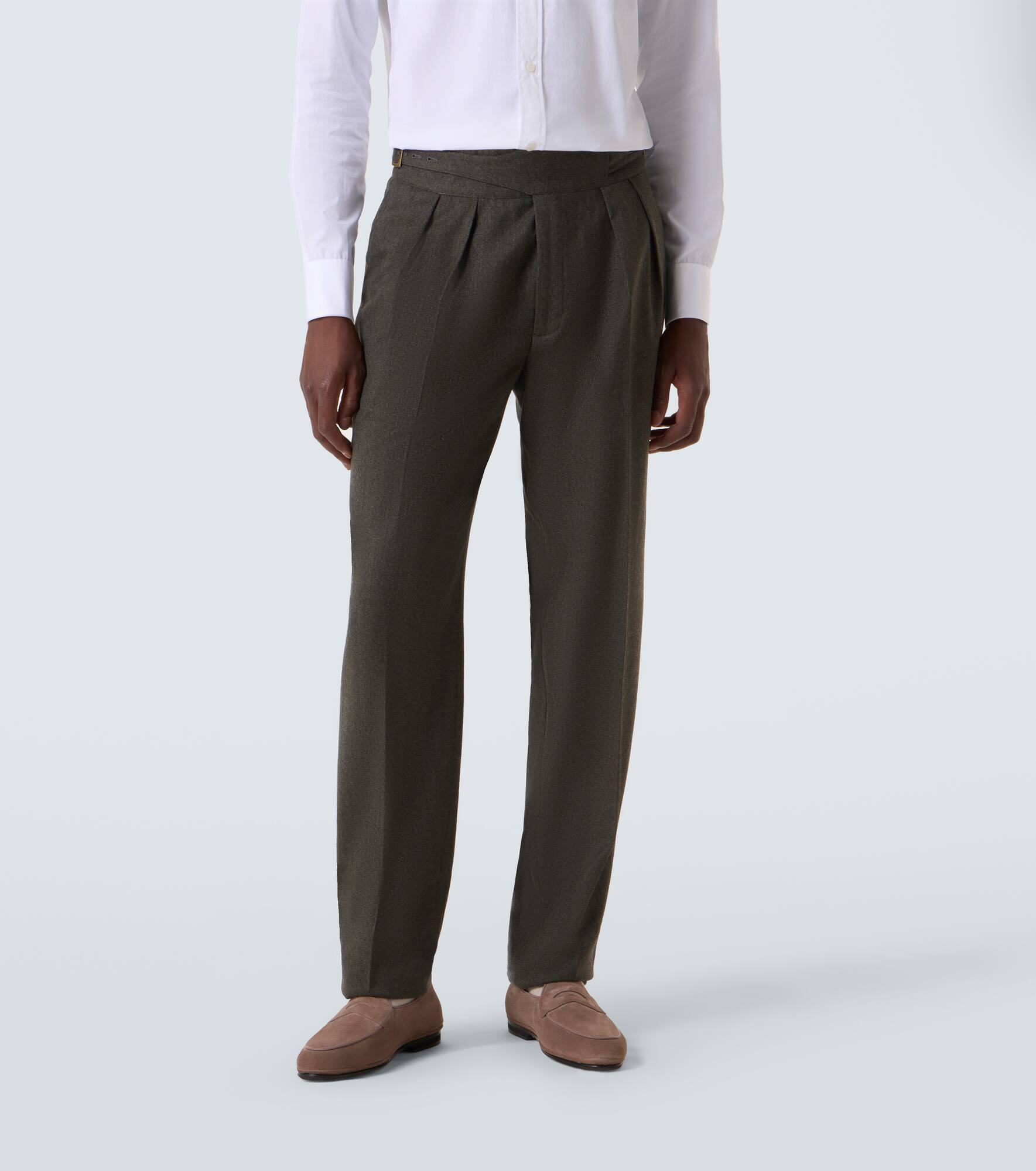 Manny wool flannel tapered pants - 3