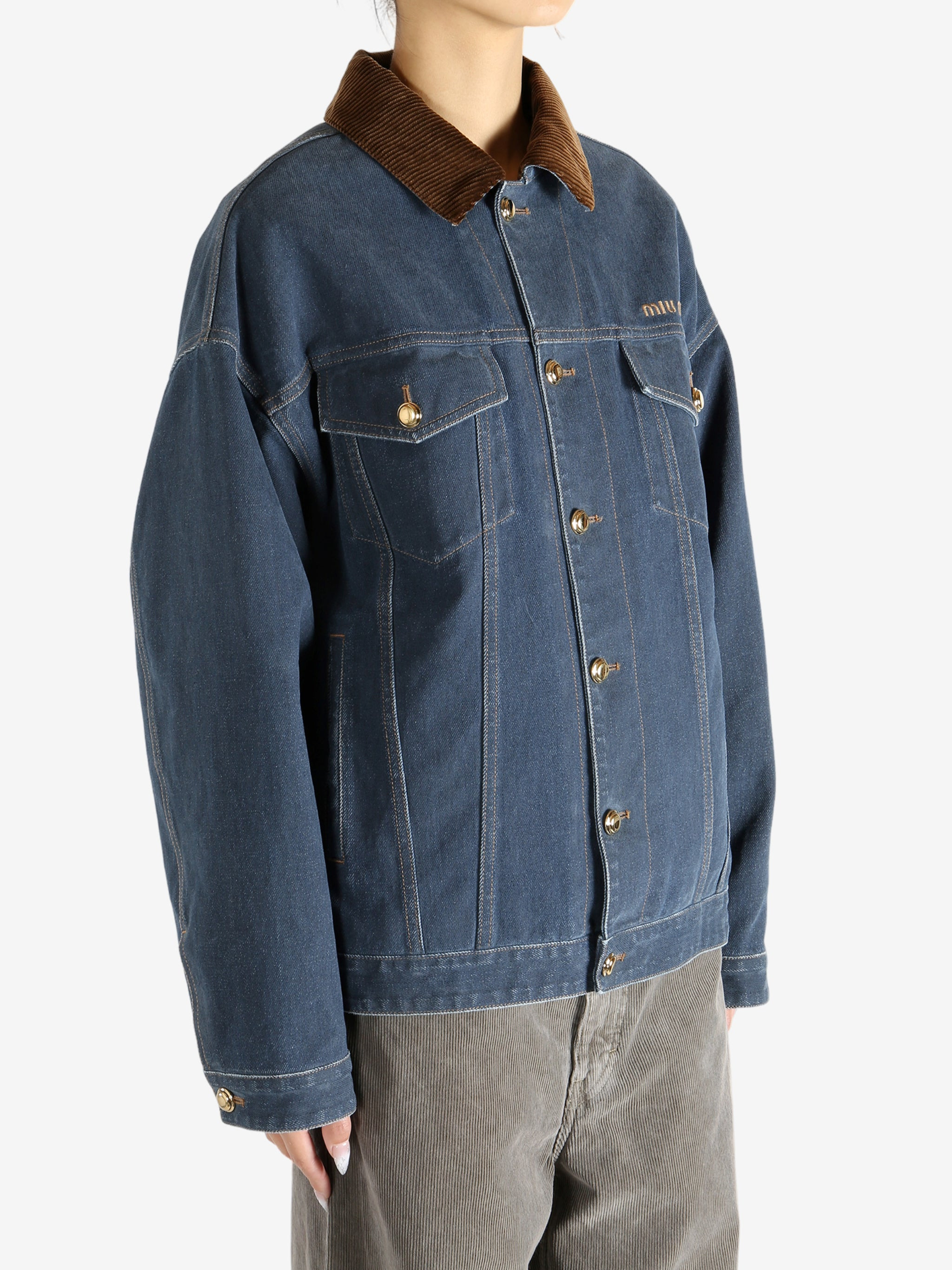 MIU MIU - Women Flocked Denim Jacket - 2