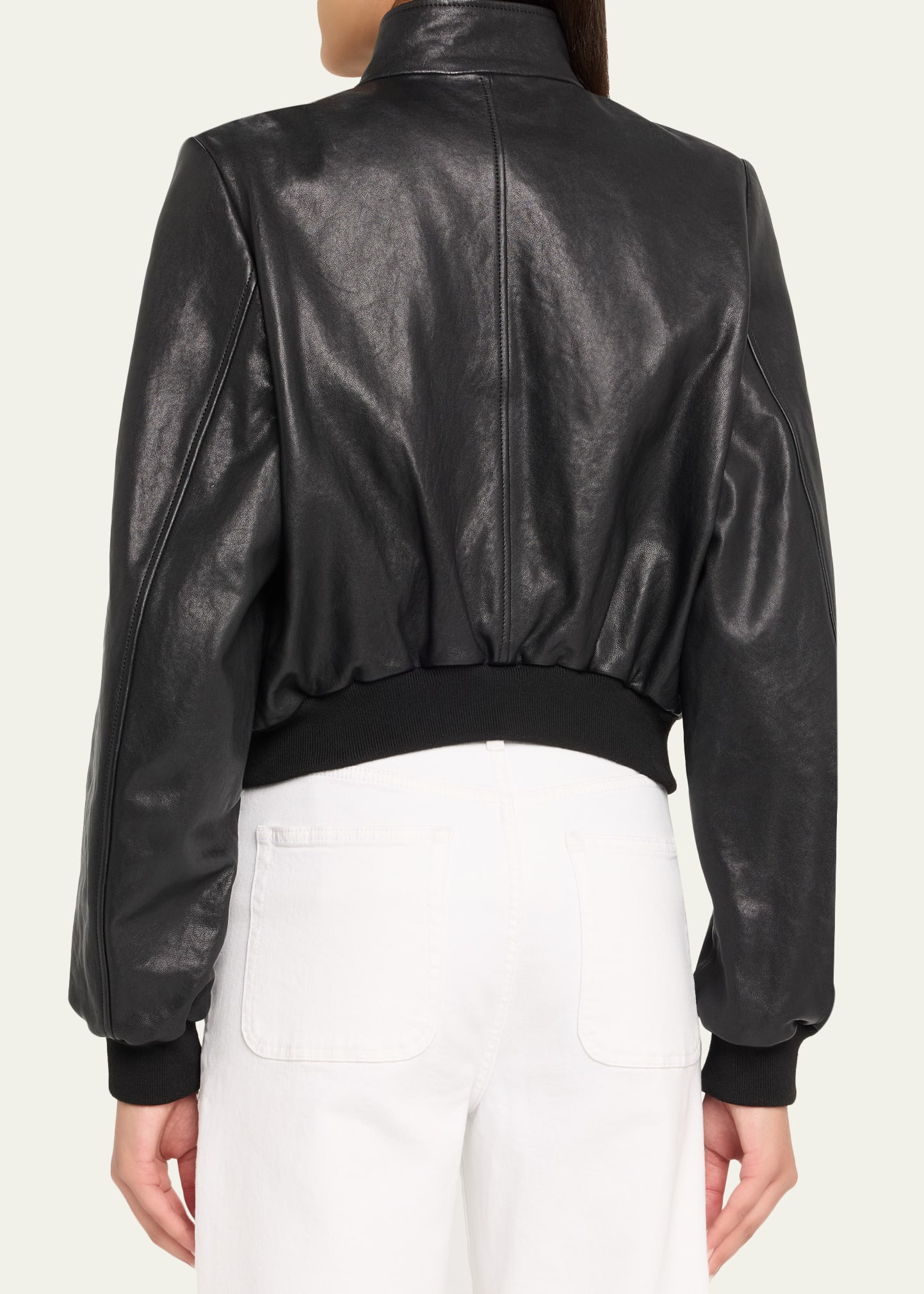 The Leather Harrington Bomber Jacket - 3