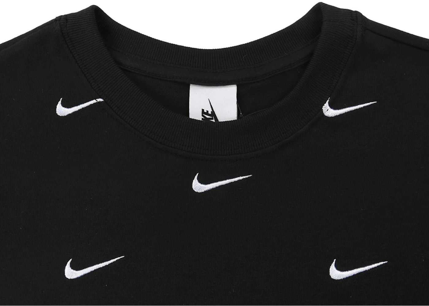 Nike All Over Swoosh Logo Cropped T-Shirt Black - 3