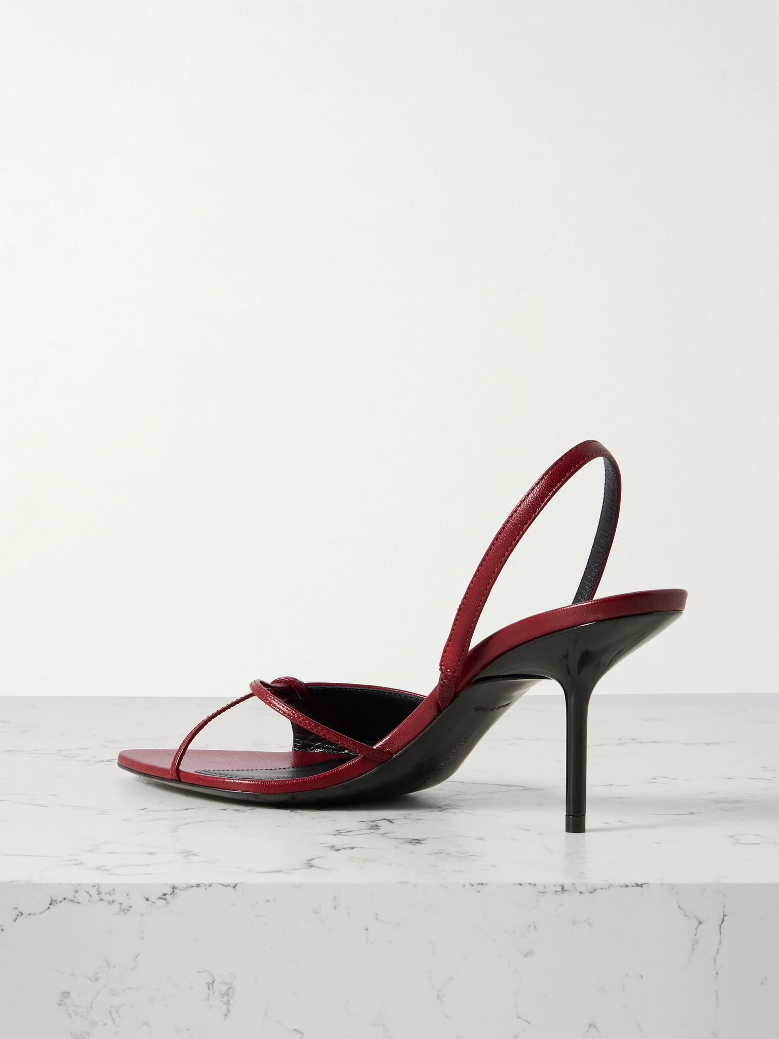 Harlow leather slingback sandals Burgundy - 3