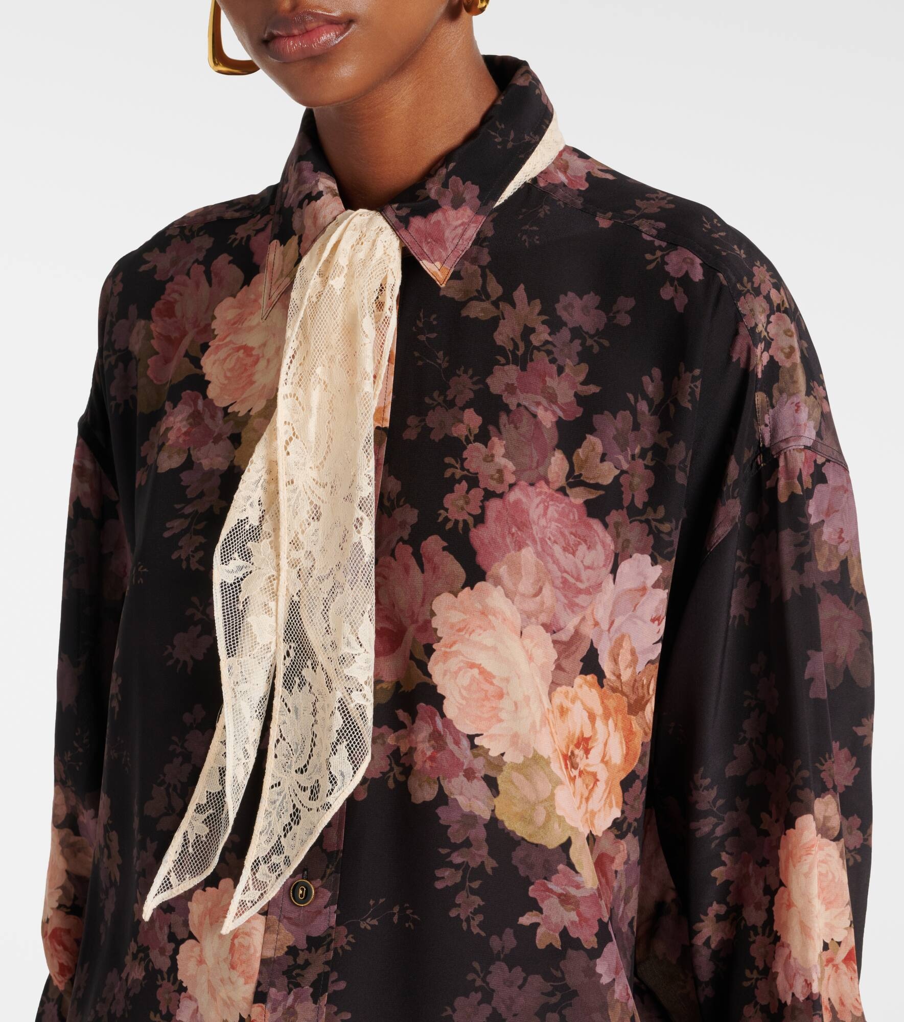 Illustration floral silk top - 4