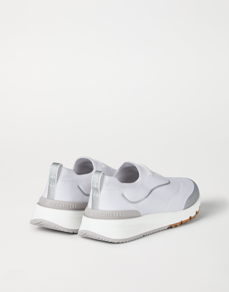 Brunello Cucinelli Techno cotton knit runners with heat-bonded details outlook