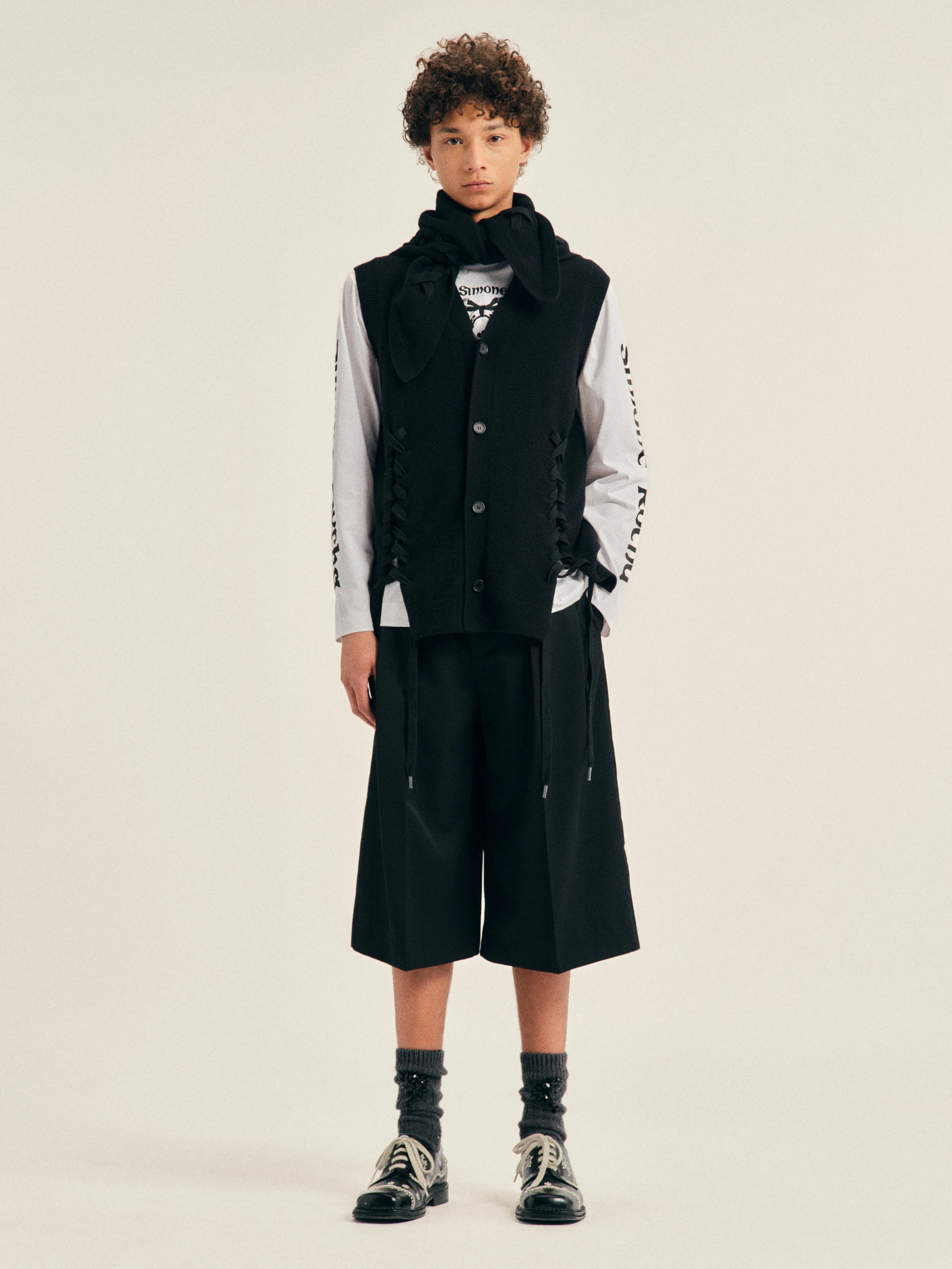 Merino Lace Up Hem Vest - 1