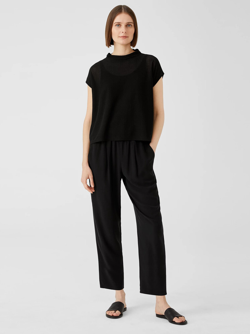 Silk Georgette Crepe Pleated Pant 1