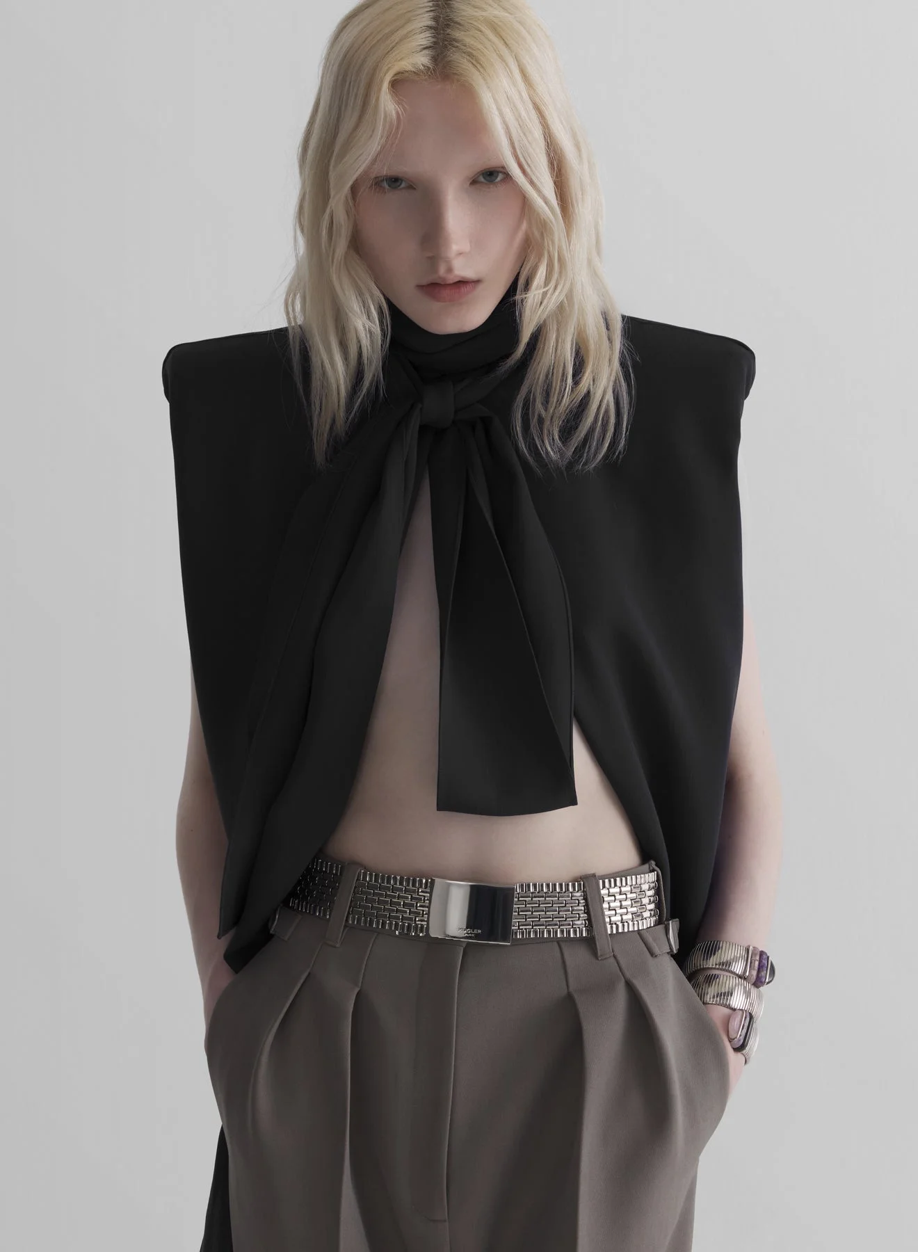 black draped top - 1