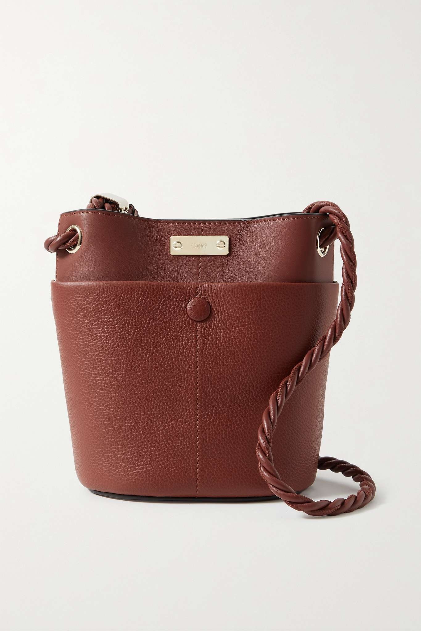 Key small smooth and textured-leather bucket bag - 1