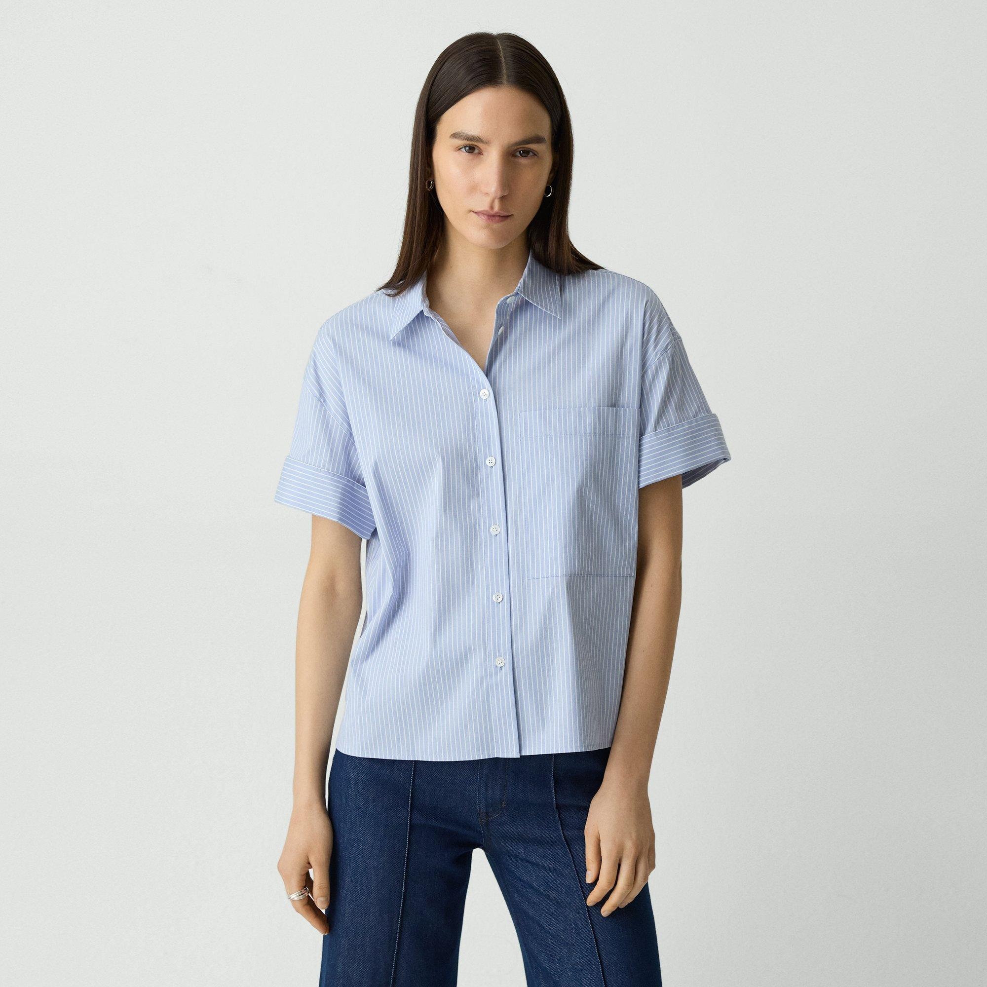 Cuffed Shirt in Striped Cotton-Blend - 2
