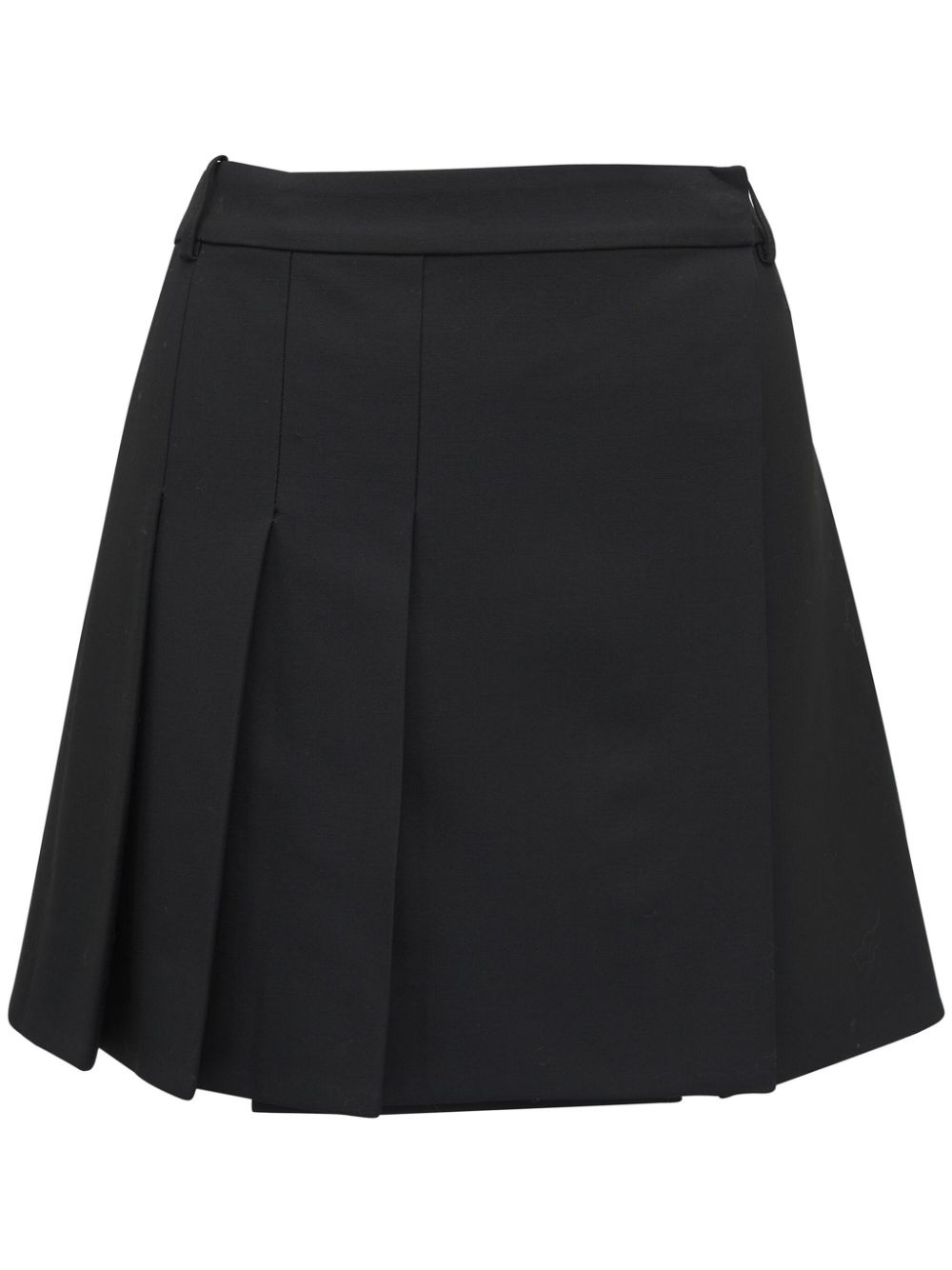 pleated wool mini skirt - 1