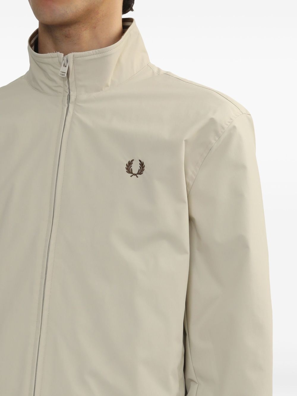 logo-embroidered bomber jacket - 5