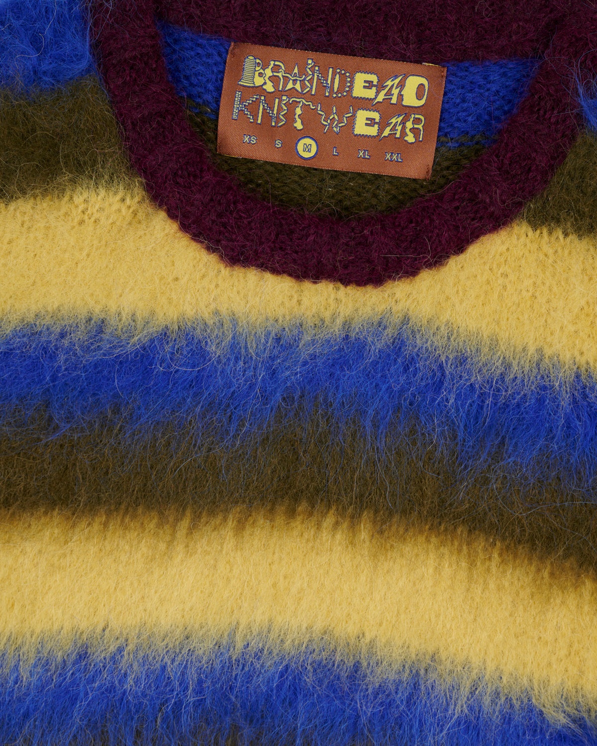 Blurry Lines Alpaca Crewneck Sweater - Yellow Multi - 3