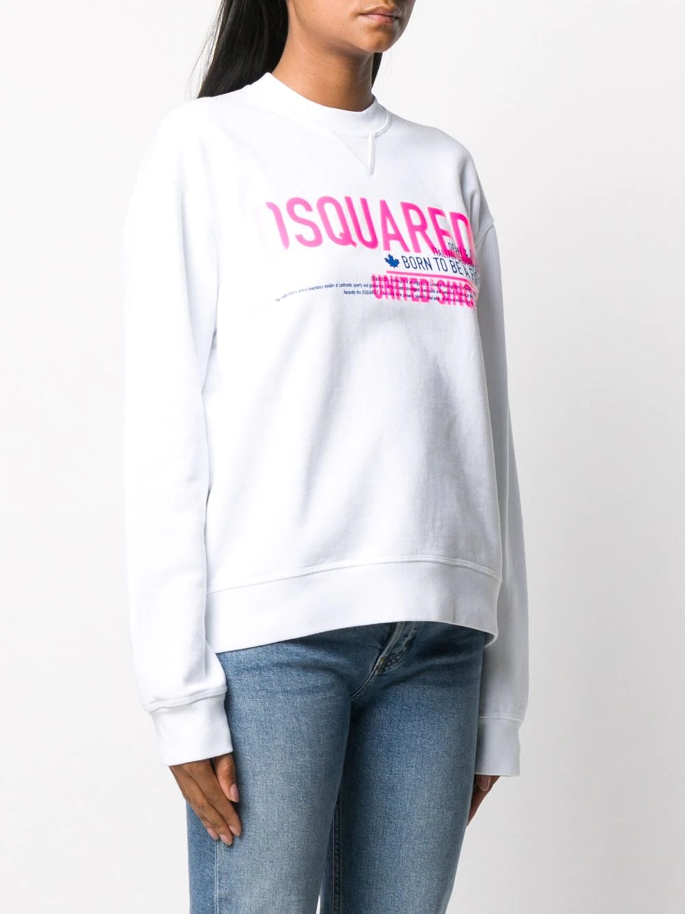 logo print cotton sweatshirt - 3