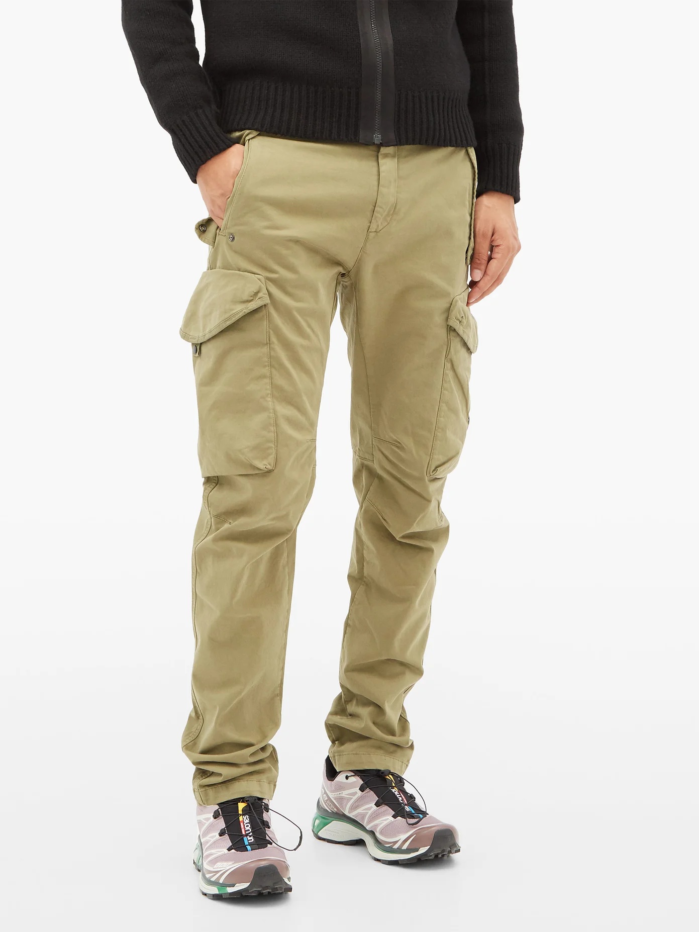 Goggle-lens cotton-blend cargo trousers - 6