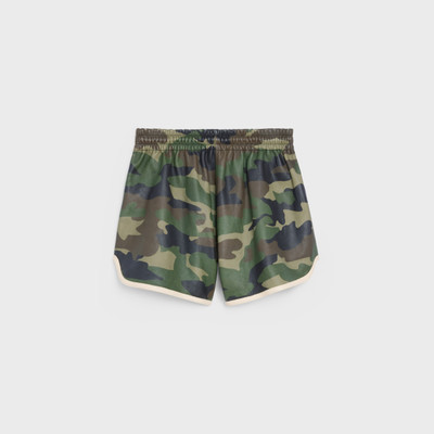 CELINE CROPPED ATHLETIC SHORTS IN CAMO outlook