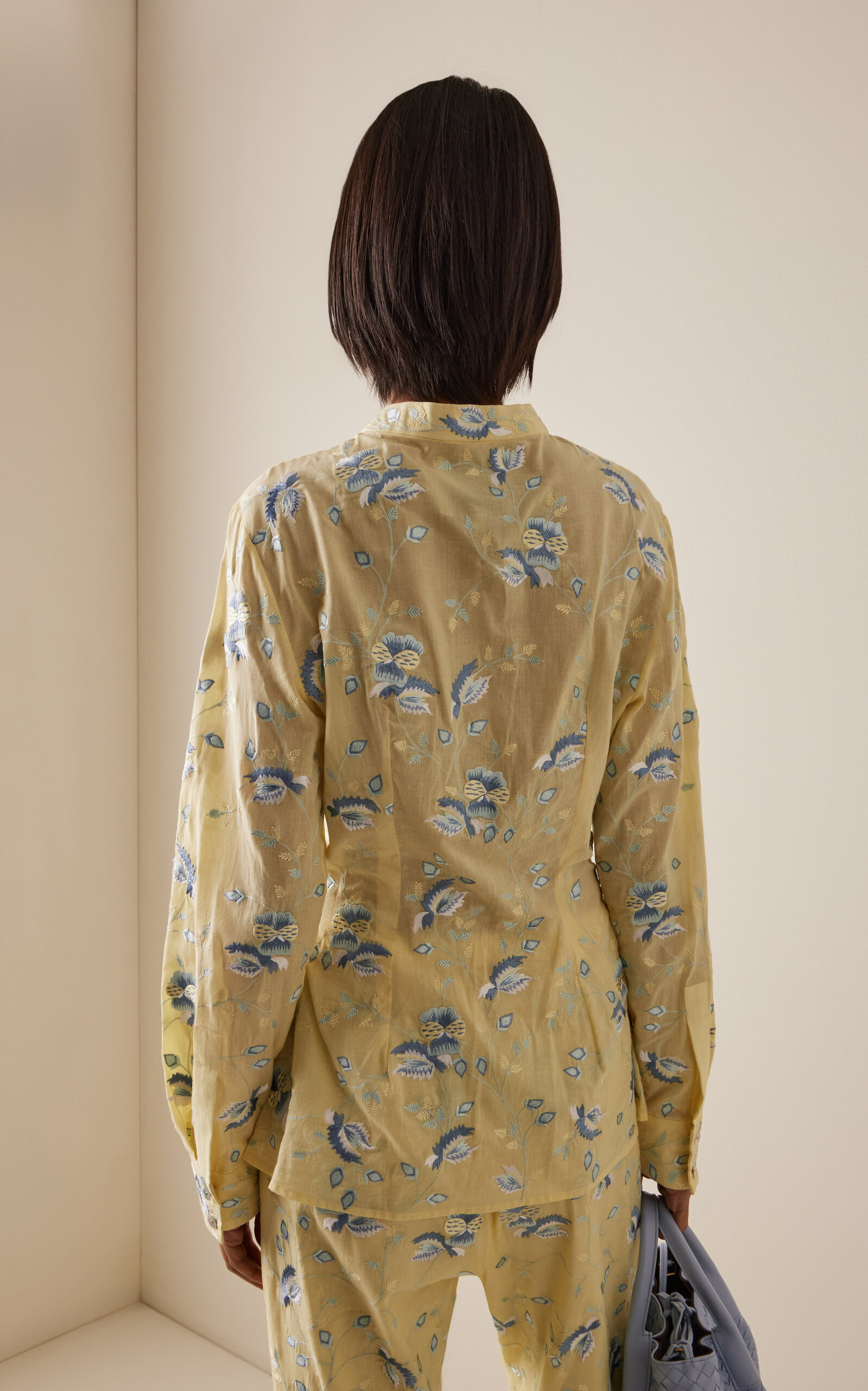 Juniper Embroidered-Cotton Shirt yellow - 4