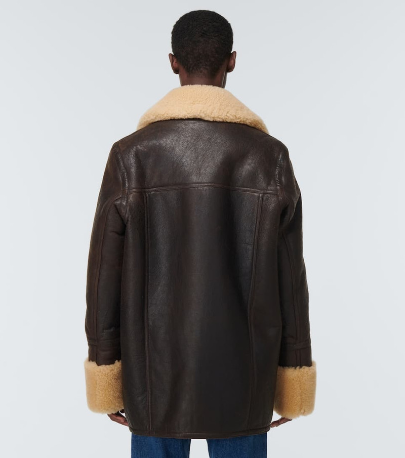 shearling-trimmed leather jacket 4